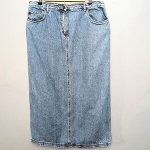 VTG Rafaella Sport cotton denim tube maxi jean skirt. Size 16.